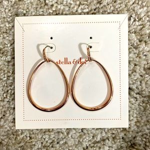 Stella & Dot Rose Gold Hoop Earrings New!